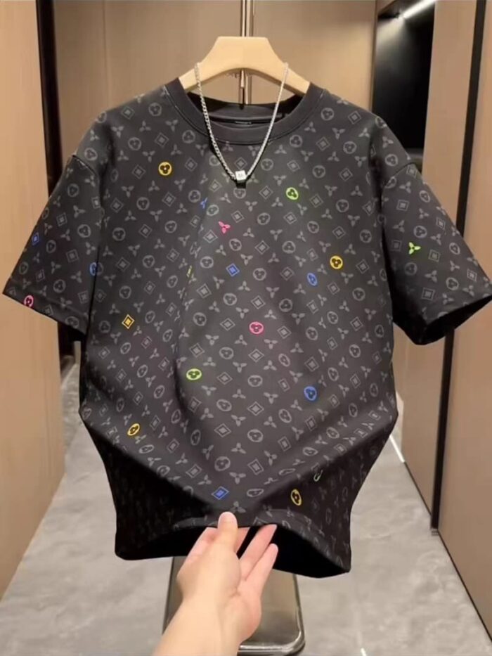 Premium Printed Drop Shoulder Black - Image 1
